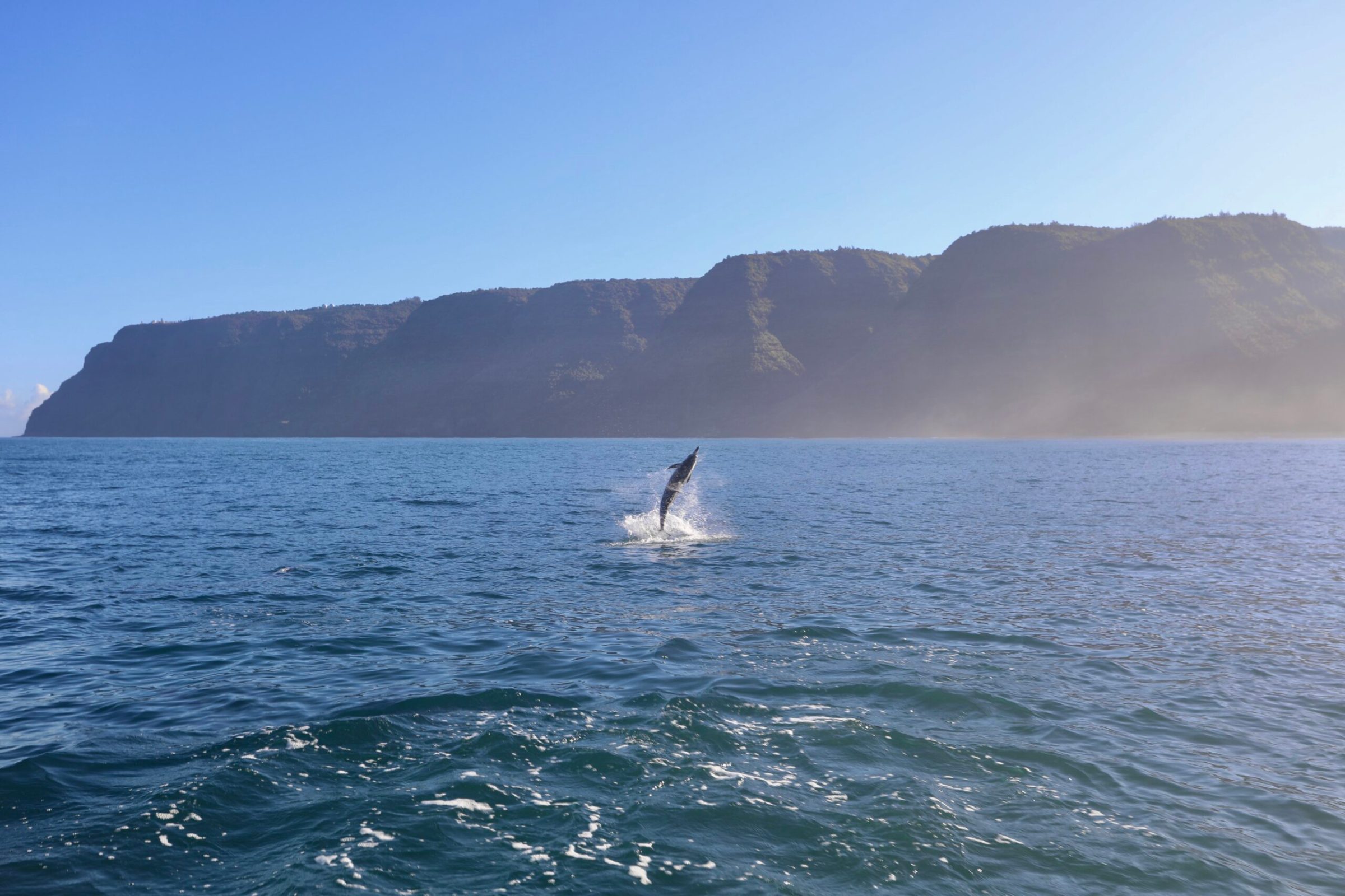 a large body of water with a mountain in the ocean