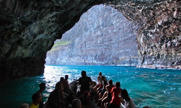 a group of people swimming in the water