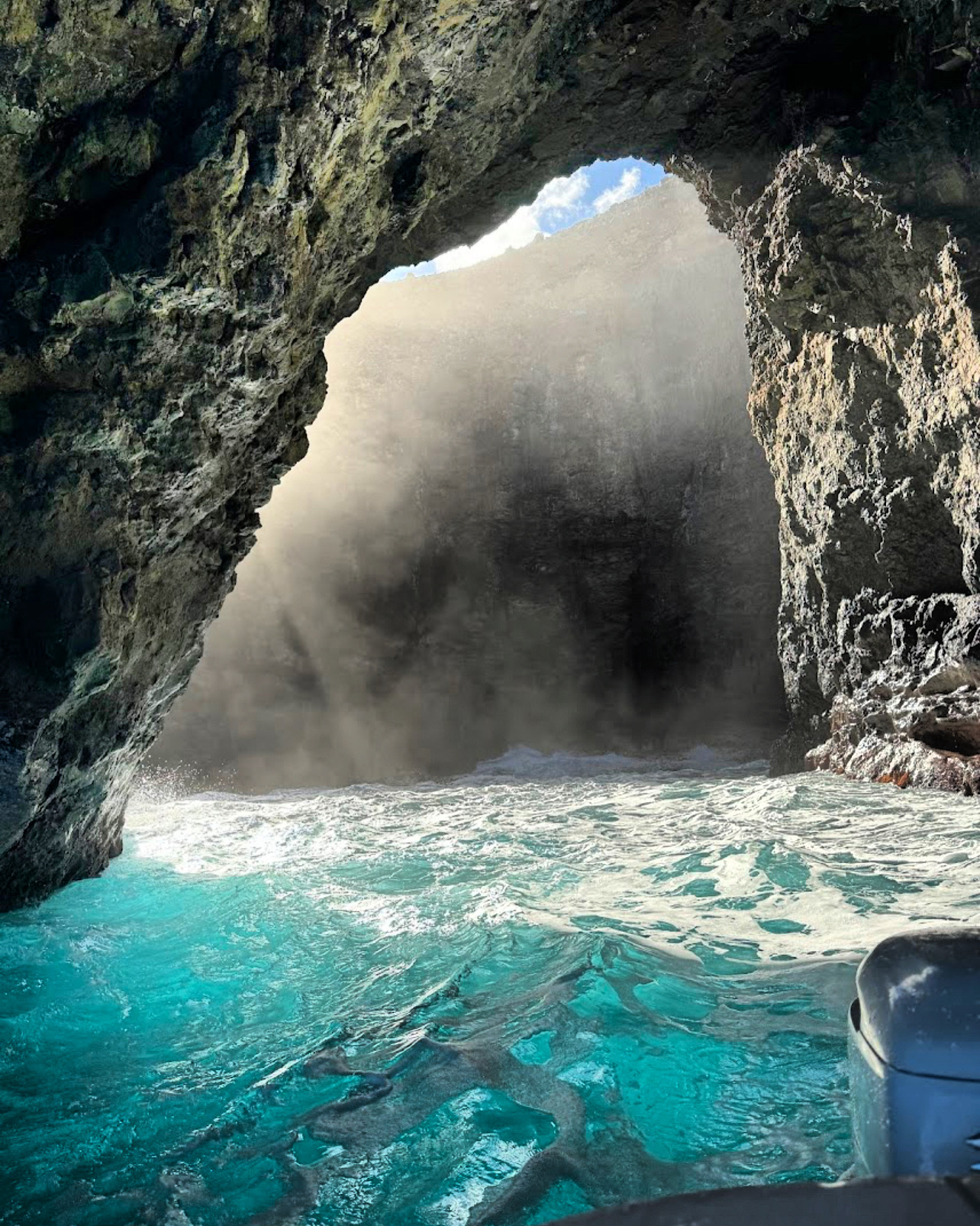 open ceiling sea cave